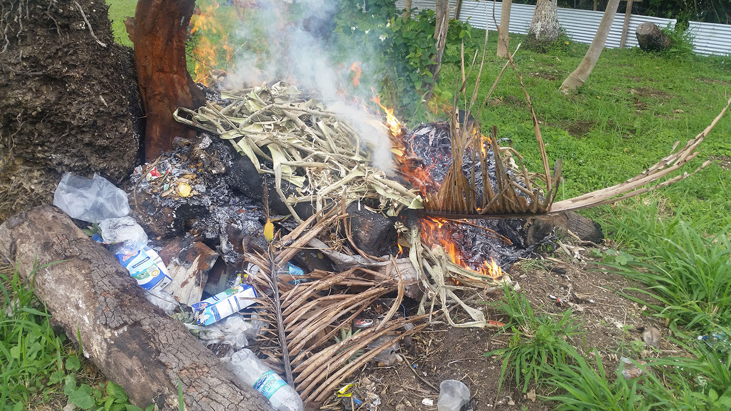 Rubbish being burnt